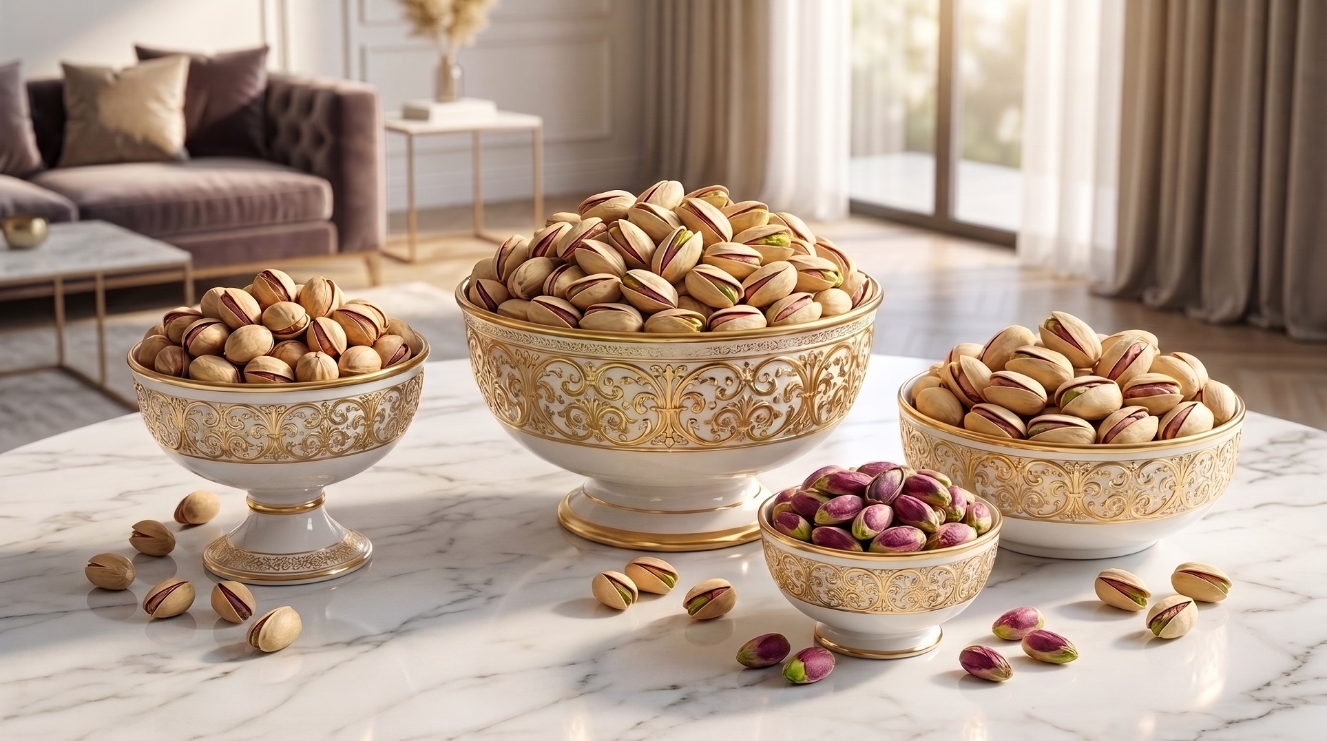 Pistachio harvest on branch